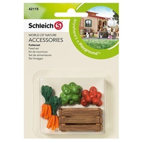 Schleich 42289 Cibo Per Maiali E Maialini - Set Accessori Fattoria In Miniatura, Giocattolo Educativo Dipinto A Mano