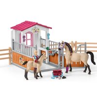 Schleich - Horse Stall with Arab Horses and Groom 42369